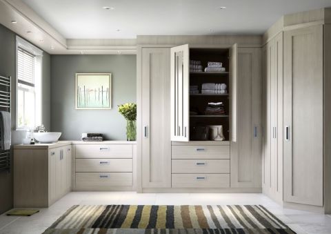 Hammonds whitewashed oak fitted furniture