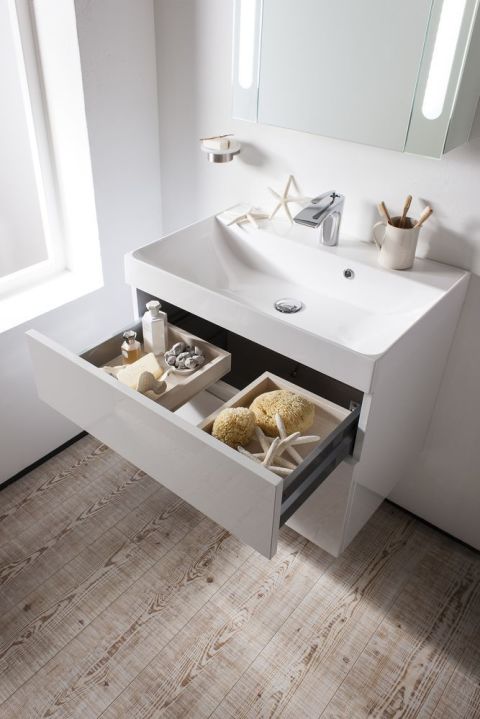Mineral marble basin in white gloss from Bauhaus Bathrooms